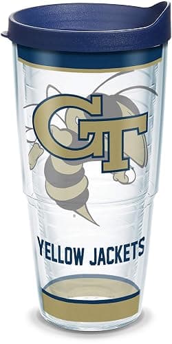 Tervis Made in USA Double Walled Georgia Tech Institute of Technology Yellow Jackets Insulated Tumbler Cup Keeps Drinks Cold & Hot, 24oz, Tradition - Image 1