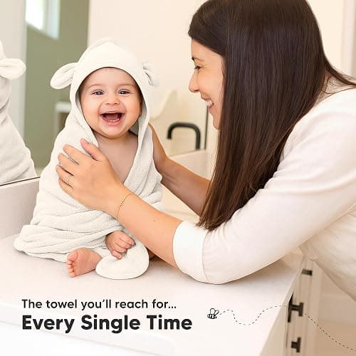 KeaBabies 2-Pack Hooded Baby Towels for Newborn - 30x30 Soft & Absorbent Viscose from Bamboo Baby Bath Towels with Hood for Infant, Toddler,Kids,Boys Girls,Newborn Bath Essentials (Graphite, Petite) thumbnail 9