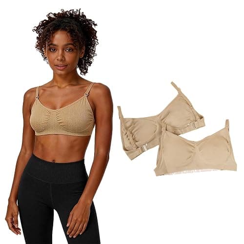 Daydance Nude Women BalletBralette with Clear Back Straps, Soft Dance Bra with Silicone Placket thumbnail 2