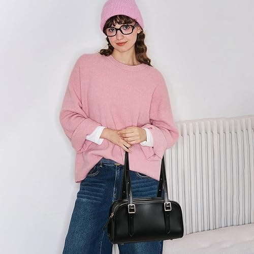 Keyli Swing Zip Shoulder Bag Fashion Purses for Women, Leather Shoulder Handbag Top-Handle Hobo Bags with Adjustable Strap thumbnail 2