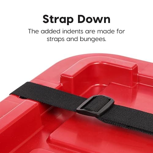 IRIS USA 27 Gallon Heavy Duty Truck Bed Toolbox Storage Tote Bins with Lids, 4 Pack - Made in USA, Tough Snap On Lockable Lid Stackable Industrial Tubs, Garage Organization Reusable Box - Red thumbnail 6
