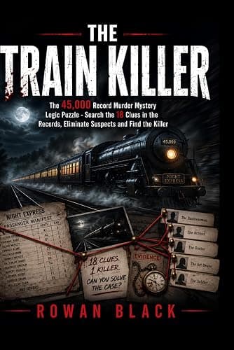 The Train Killer: The 45000 Record Murder Mystery Logic Puzzle - Search the 18 Clues in the Records, Eliminate Suspects and Find the Killer (Who is The Killer) - Image 1