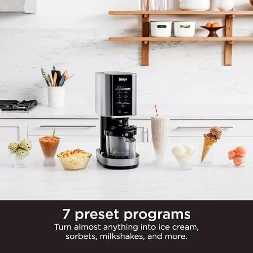 SharkNinja NC301 CREAMi 7-In-1 Ice Cream Maker with 7 Custom Frozen Treat Modes and Easy 3-Step Treat Preparation, Cloud Silver (Renewed) thumbnail 4