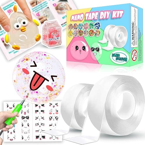 Nano Tape Bubble Kit, Toys for Girls, DIY Craft Kit, Cool Stuff for Girls, Cute Stuff, Cool Things for Kids, Boys,Gift for 4, 5, 6, 7, 8, 9, 10, 11, 12 Years Old Kids, 2PCS (2"&1.2") - Image 1