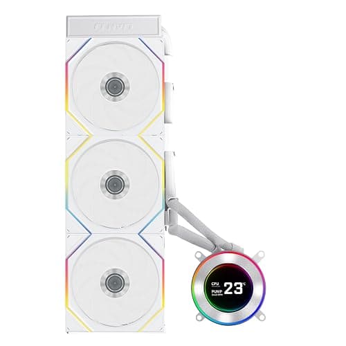 Lian Li Hydroshift II-C 360TL RGB Liquid CPU Cooler - 360mm AIO - 3X 120 RGB Fans - 2.1” IPS LCD Screen - 3 Control Mode - Flexible Tubes Clamp - LGA 1851/1700, AMD AM5/AM4 - White (HS2LCD36TW) - Image 1