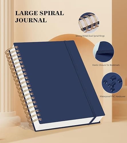 Spiral Notebook Journal,360 Pages College Ruled Notebook, Lined Thick Journals for Women Men,A5 Thick Spiral Journal for Writing,100GSM Paper, Spiral Notebooks for Work School 5.5"x8.5" Blue thumbnail 4