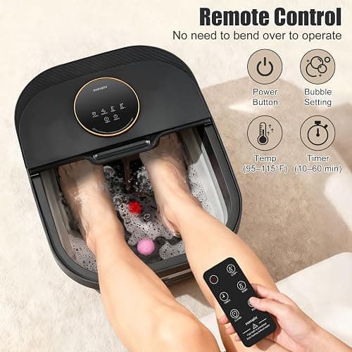 FOFOJÔY Foot Spa Bath Massager with Heat, Bubble, Temperature Control, Remote Control, Touchscreen, Pumice Stone, Pedicure Foot Spa Gift for Man Women Mother Father (Plus Size) thumbnail 6