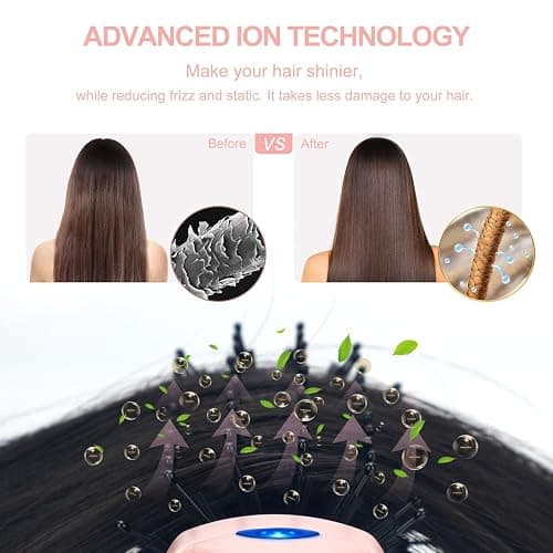 Hair Dryer Brush Blow Dryer Brush in one, Aima Beauty 1.25'' Round Brush Blow Dryer Ionic Hot Air Brush Styler Volumizer with Ceramic Coating & Tufted Bristles for Smooth and Shiny Blowout, Pink thumbnail 5