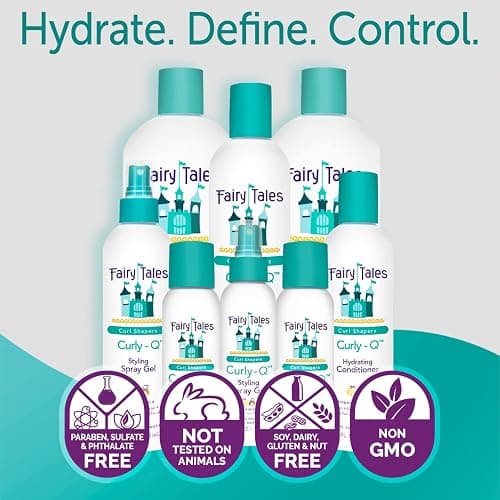 Fairy Tales Curly Q Hydrating Kids Shampoo 12oz and Conditioner 8oz - Paraben, Sulfate, Gluten, and Nut Free - For All Curl Types Including Multi Cultural Hair (2 Pack) thumbnail 6
