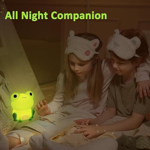 OkiyiD Frog Night Light for Nursery, Rechargeable Dimmable Bedside Lamp with Touch Control(ABS+SIL), Portable Kids Gift for Girls, Boys, Babies thumbnail 4