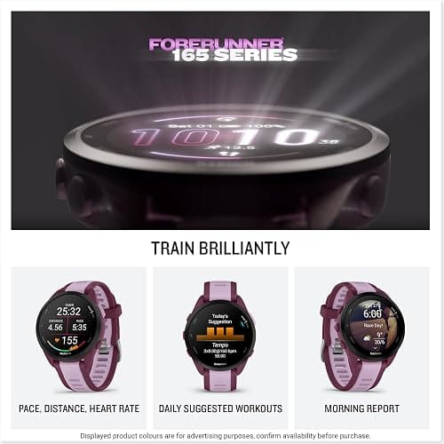 Garmin Forerunner 165 Music GPS 43mm Running Smartwatch, Lightweight, AMOLED Touchscreen, Advanced Training & Insights, Safety & Tracking Features, up to 11 days Battery Life, Whitestone thumbnail 2