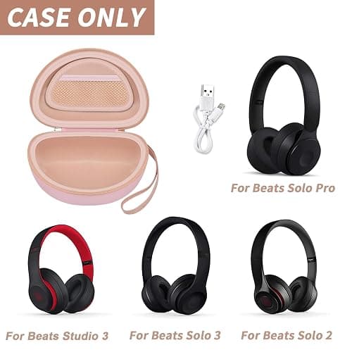 Headphone Case Compatible with Beats Solo 4/ Studio Pro x Kim Kardashian/ Solo3/ Studio3/ Solo Pro Bluetooth On-Ear Headphones Headset - Pink thumbnail 2
