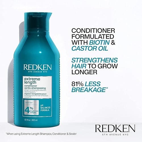 Redken Extreme Length Biotin Shampoo & Conditioner Set For Longer Hair – Promotes Healthy Hair Growth, Strengthens Damaged Hair, Prevents Hair Breakage, Infused With Biotin thumbnail 5