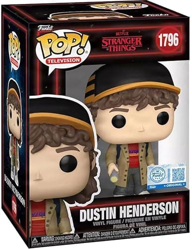 Funko Pop! Television Stranger Things Dustin Henderson Vinyl Figure #1796 with Flashlight Collectible for Display - Image 1