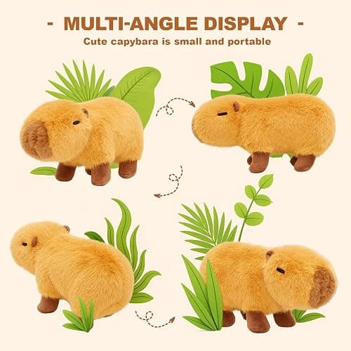 OUOZZZ Capybara Plush Stuffed Animal - Mini Baby Capy Toy - Soft & Realistic Water Pig, Nature’s Chillest Animal, Travel-Friendly & Portable Xmas Gift for Girls, Boys, Toddlers & Kids 9" Single thumbnail 3