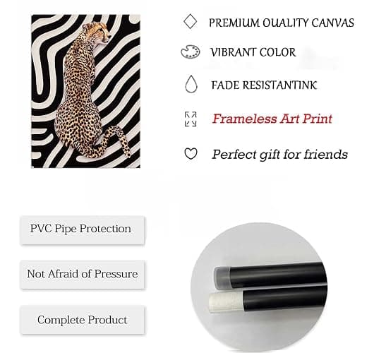 4Pcs Trendy Leopard Canvas Wall ArtCheetah Preppy Aesthetic Room Wall Decor Chic Leopard Ace Card Posters Prints Funky Lucky 8 Ball Painting Pictures for Girls Bedroom Apartment Dorm Unframed thumbnail 6