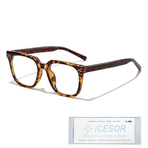 Icesor Oversized Square Blue Light Glasses for Woman Men fashion Reduce Eyestrain Protection for TV/Computer/Gaming thumbnail 9