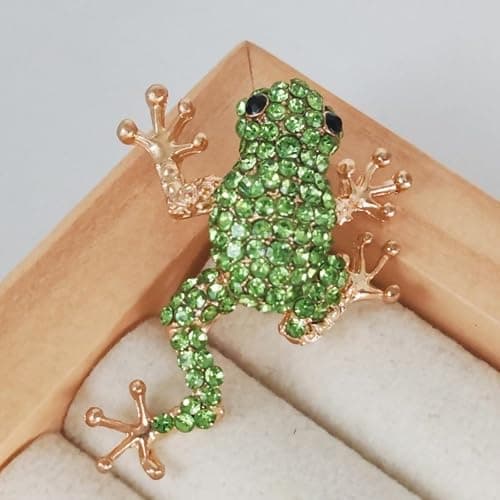 Cute Frog Enamel Pin Brooch for Women Green Animal Jewelry Accessories Frog Costume Christmas Pin thumbnail 7