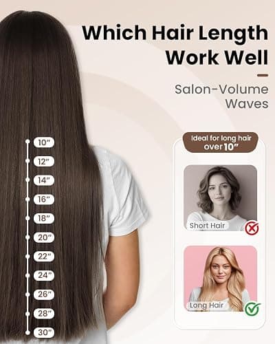 Hoson Curling Iron 2 Inch-Ceramic Wand Large Barrel for Long Hair | Big Curling Iron Wand with Extended Barrel for European,Dual Voltage, thumbnail 3