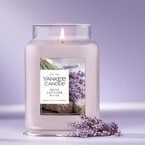 Yankee Candle Dried Lavender & Oak, Scented Candle, 22oz Large Jar with up to 150 Hour Burn Time, Giftable, Birthdays thumbnail 2