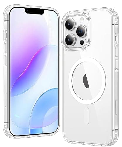 FNTCASE for iPhone 12 Pro-Max Case: Clear Magnetic Phone Cases Compatible with Magsafe Slim Anti Yellowing Military Grade Drop Protection Rugged Protective Transparent Cell Phone Cover (A-Clear) - Image 1