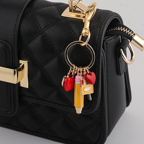 SORGERLY Fruit Bag Charm Keychain - Gold Key Chain, Cute Purse Handbags Accessories - Beautiful Gift for Women thumbnail 4