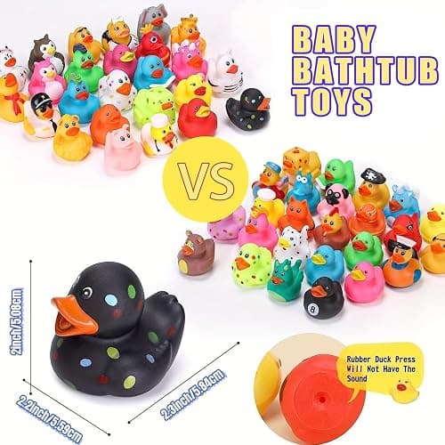 LINICE 30 Pcs Rubber Ducks, Random Assortment Ducks Bulk, Mini Rubber Duckies for Toddler Baby Bath Toys, Kids Bath Pool Toys Birthday Gifts Party Favors thumbnail 2
