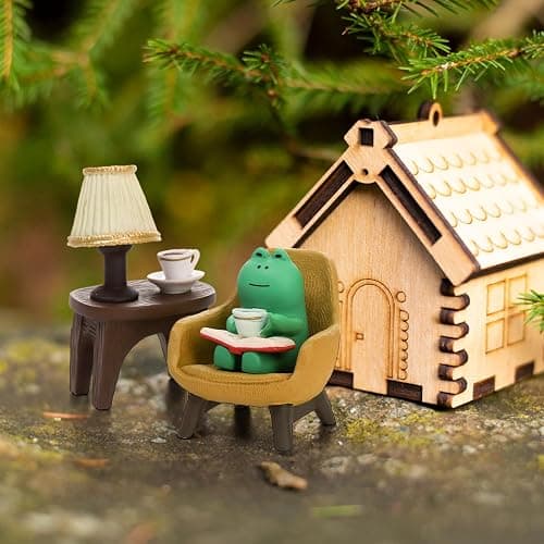 Noamus 8 Pieces Miniature Frog Figurines, Adorable Resin Collectibles Set, Cute Frog Statue Sculpture, Funny Desk Accessories for Garden Bedroom Office Decor, Plant Shelf thumbnail 2