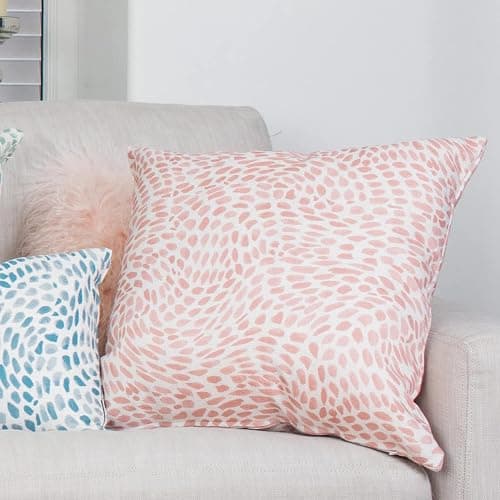 Matisse Dots Coral Pink Throw Pillow 19x19 Inches Square, Complete Pillow with Polyfill Pillow Insert thumbnail 4