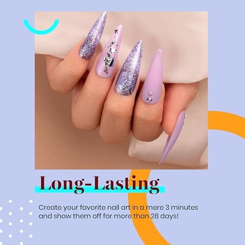 beetles Gel Polish Grape Vine Purple 6 Colors Purple Lavender Dark Lilac Glitter Pink Nail Polish Soak Off Uv LED Gel Nail Kit Salon Diy Nail Art Manicure Salon Home Gifts for Women thumbnail 2