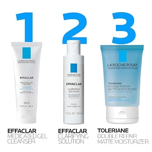 Effaclar Daily Acne Essentials Kit, Acne Treatment System, Salicylic Acid Acne Cleanser, Pore Refining Toner, & Matte Face Moisturizer for Oily Skin & Combination Skin, Oil-Free, 2 Month Supply thumbnail 8