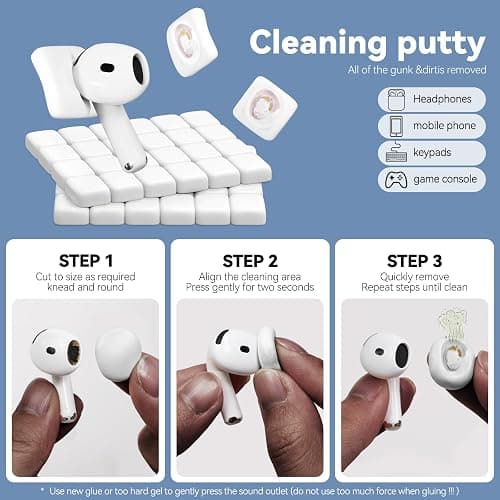 Wowwat for AirPods Cleaning Kit with Cleaner Pen&Cleaning Putt-White | 48 Pack Multifunction Deep Cleaner Tool Headphones for Airpods Pro 4 3 2 1 Generation Phone Charging Port,Earbuds thumbnail 3