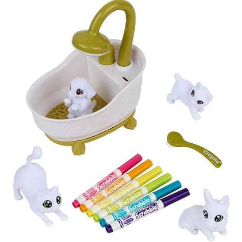 Crayola Scribble Scrubbies Glam Pack (4 Pets), Washable Pet Care Toy & Coloring Animal Craft Kit, Gift for Kids, Playset for Girls & Boys, Ages 3+ thumbnail 2