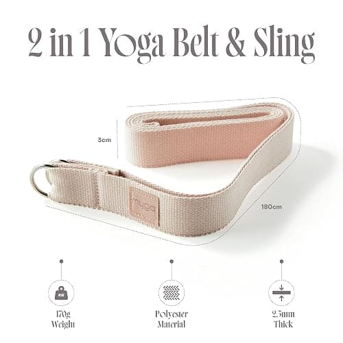 Myga Yoga Starter Set – Yoga Mat, 2 Yoga Blocks & Strap with Metal D-Ring – Non-Slip Yoga & Pilates Kit for Home Workouts & Fitness – Lightweight & Durable | 173cm x 61cm x 4mm thumbnail 5