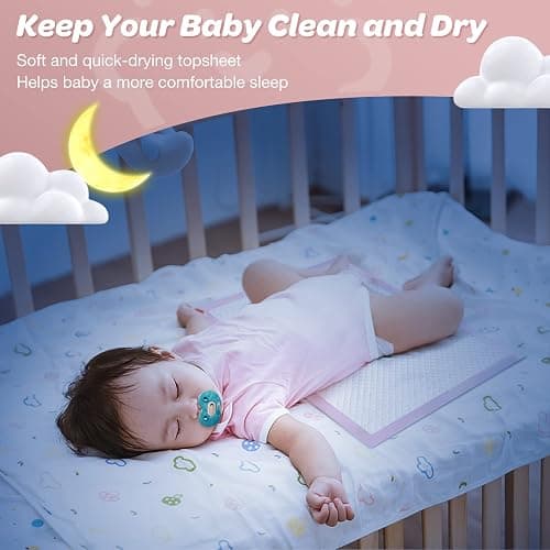 Disposable Changing Pad Liners Pack of 100 Baby Incontinence Changing Pads Diaper UnderPads Ultra Soft Super Absorbent Waterproof Mat 13 x18 in thumbnail 7