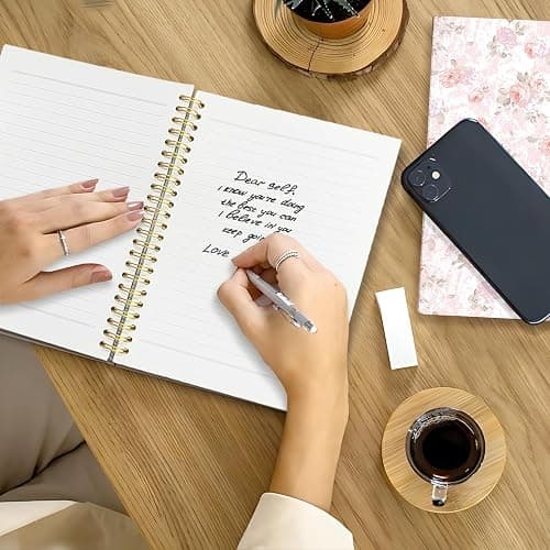 NEFMGEG Pink Pastel Floral Notebook Journal for Teen Girls & Women, Cute Pink Stuff - Office Supplies, Coquette Girly Spiral Notebook for Women, 5.5x8.3 Inch thumbnail 4