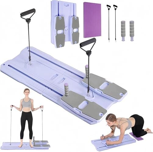 Pilates Reformer Board Set - 2025 Foldable 8-in-1 Pilates Machine for Full Body Workouts, Ab Core Trainer with Resistance Bands, Portable Home Pilates Equipment for Women & Men - Image 1