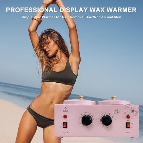 Double Pots Wax Warmer Professional Melted Wax Beads for Hair Removal,Fast Electric Wax Heater with Adjustable Temperature Set for Women (Pink-Double Pots) thumbnail 5