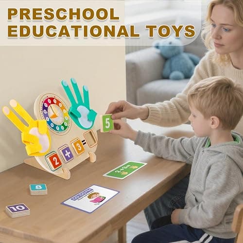 Quliwise Educational 2 in 1 Math Manipulatives Number Counting Blocks & Teaching Clock for Kids, Preschool Learning Toys for Toddlers 3-5, Montessori Toys for 3-5 Year Old Boys Girls Birthday Gifts thumbnail 4