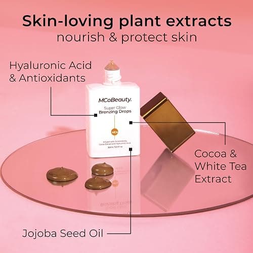 MCoBeauty - Super Face Bundle - Super Glow Bronzing Drops, Super Glow Blush Drops & Souffle Dream Moisturizing Cream - Vegan, Cruelty-Free Cosmetics - Pack of 3 - Christmas Gifts, Stocking Fillers thumbnail 8