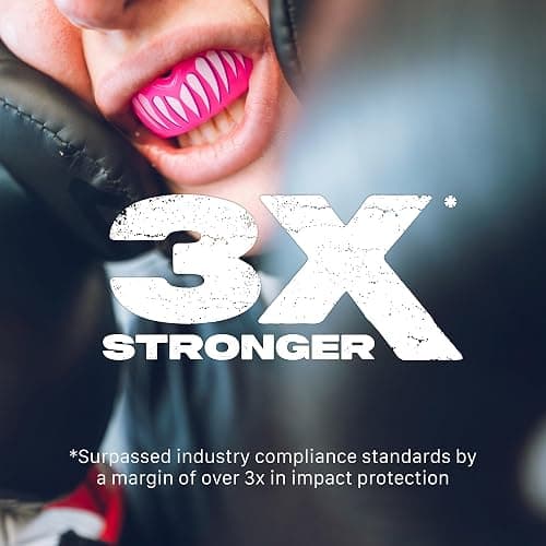 SAFEJAWZ Mouthguard Strapless Slim Fit, Adults and Junior with Case for Boxing, Basketball, Football, MMA, Martial Arts, Hockey and All Contact Sports (Pink Viper, Adult (12+)) thumbnail 2