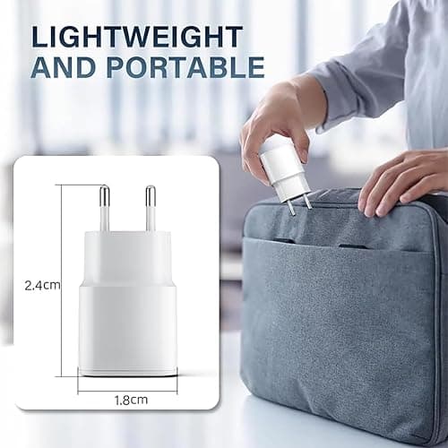 Chargeur USB C, 2 Pack 25W Prise USB C Rapide Secteur Mural Alimentation Adaptateur pour iPhone 17 16 15 14 13 12 11 Pro Max XR XS Tablette Ordinateur Portable thumbnail 6