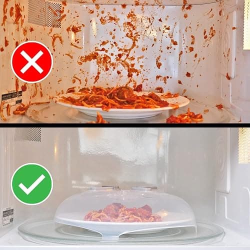 HOVER COVER Magnetic Splatter Cover, 12-Inch Clear BPA-Free Food Lid, Vented Plate Guard with Steam Vents, Anti-Splash Microwave Lid, Dishwasher Safe, Space-Saving Magnetic Storage - Gray thumbnail 5