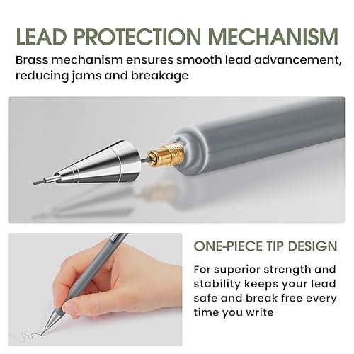 Aesthetic 0.7mm Mechanical Pencil Set with Case – 3 Vintage Mechanical Pencils, 4 Tubes HB #2 Lead Refills, 3 Erasers & 12 Eraser Refills, Cute Pencil Kit for Back to School Stationery Supplies thumbnail 5