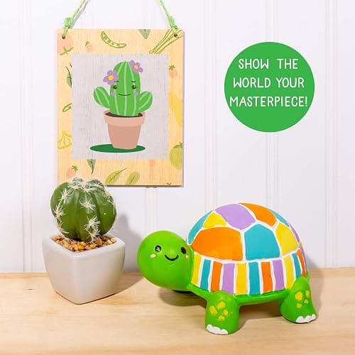 Creative Roots Paint Your Own Turtle - DIY Ceramic Painting Kit for Kids Ages 5+, Creativity Set thumbnail 5