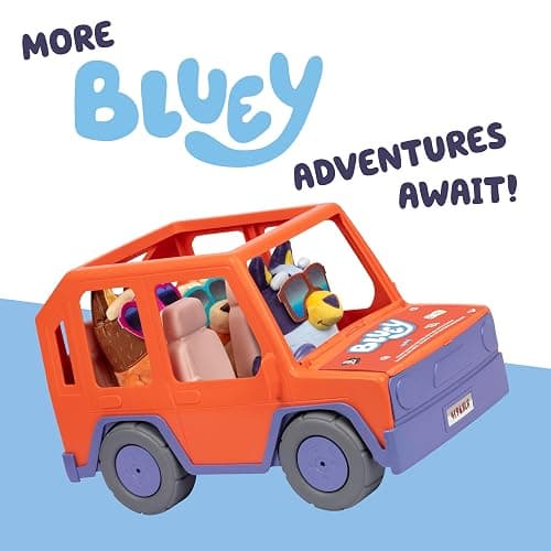 Bluey Big Heeler 4WD and Family Toddler Toy Car, Bingo and Chilli Plush Buddies, Opening Hood Storage, Car Toys for Kids 3+, Amazon Exclusive thumbnail 8