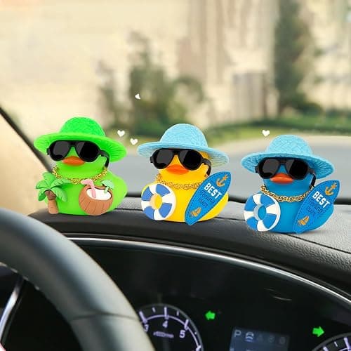 wonuu Summer Beachy Vacation Duckies, Tropical Paradise Rubber Duck Beach Surfing Ocean Voyage Rubber Ducks (Blue, Surf Board, Lifebuoy) thumbnail 5