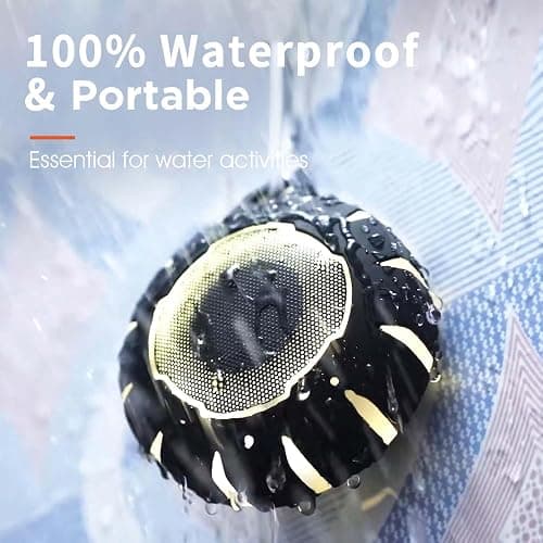 HEYSONG Waterproof Shower Bluetooth Speaker, Durable & Portable with Clear Sound, Ideal for Shower, Pool, Beach & Kayaking – Great Gift for All Ages - Black thumbnail 8
