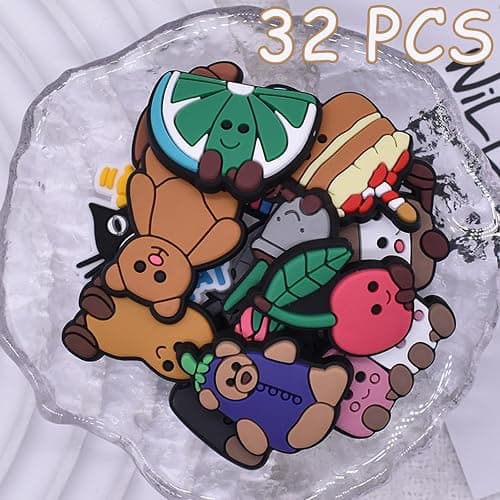 BFSYRR Croc Charms,Shoe Charms,32 Pcs Cute Animal Charms,Lightweight Shoe Accessories for Kids Adults Teens,Clogs Decorations for Parties Holidays Daily thumbnail 2