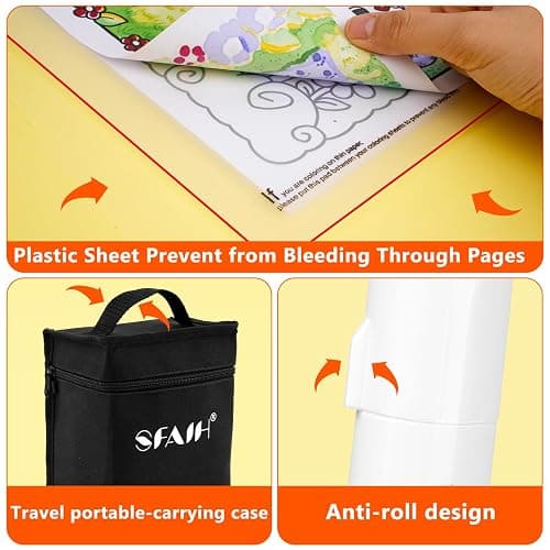 SFAIH Alcohol Markers Fine & Chisel - 49 Colors Double Tipped Art Markers for Adult Coloring Sketch Illustration, Gifts for Students Beginners - Greeting Card, Refillable Ink, Colorless Blender thumbnail 5